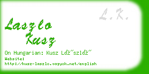 laszlo kusz business card